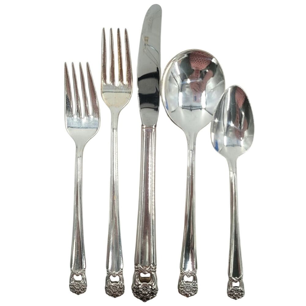 Rogers Brothers Silverplate Eternally Yours Coquette‎ 5 Piece Setting 8-8